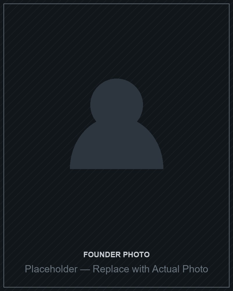 Placeholder portrait — founder photo to be added